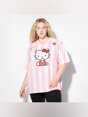 Sanrio Hello Kitty Pink and white Striped Jersey